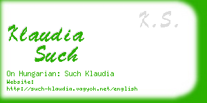 klaudia such business card